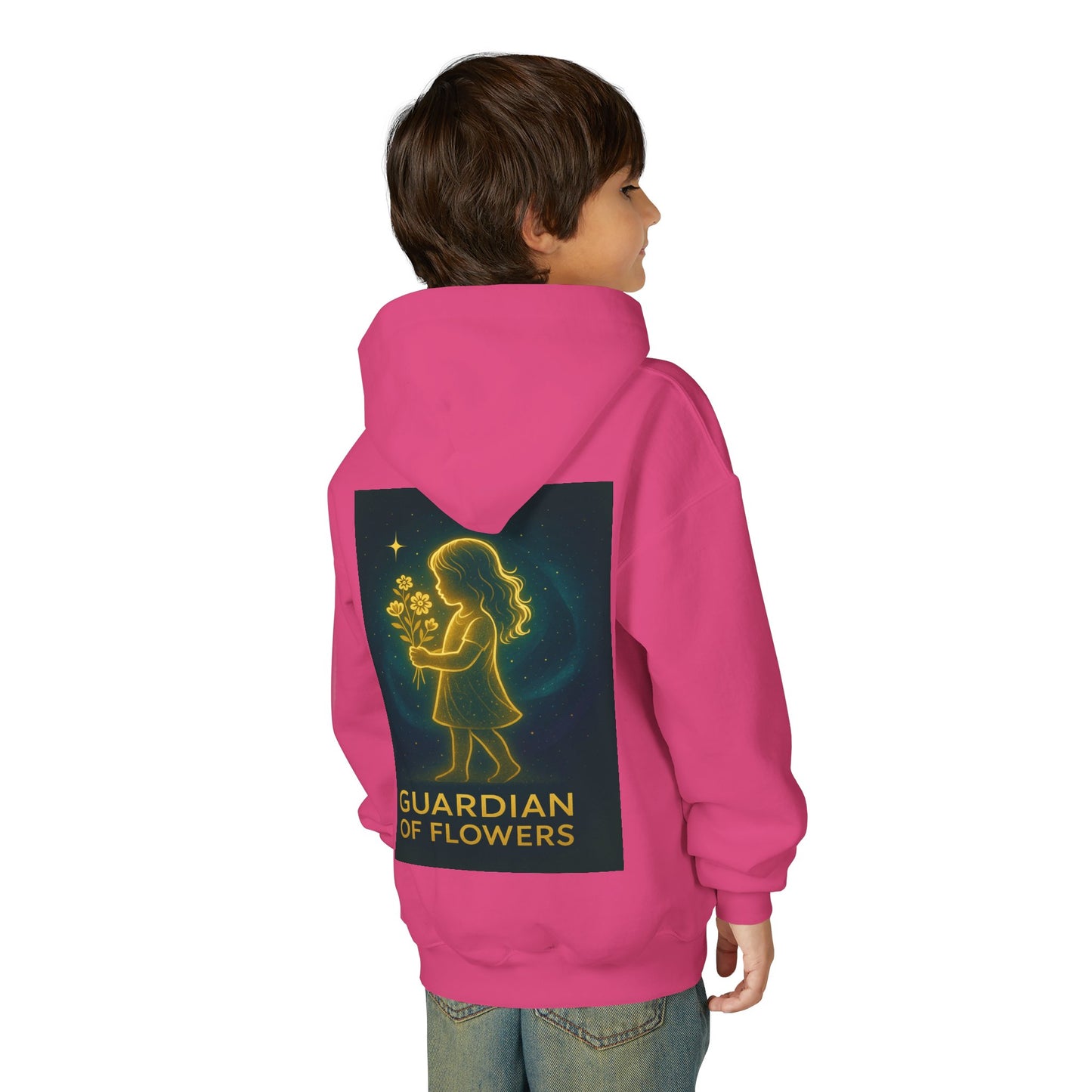 Youth Hoodie – "Guardian of Flowers" Glowgirl Floral Graphic