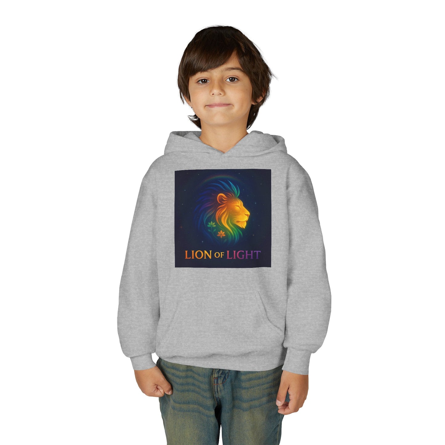Youth Hooded Sweatshirt - Lion Of Light