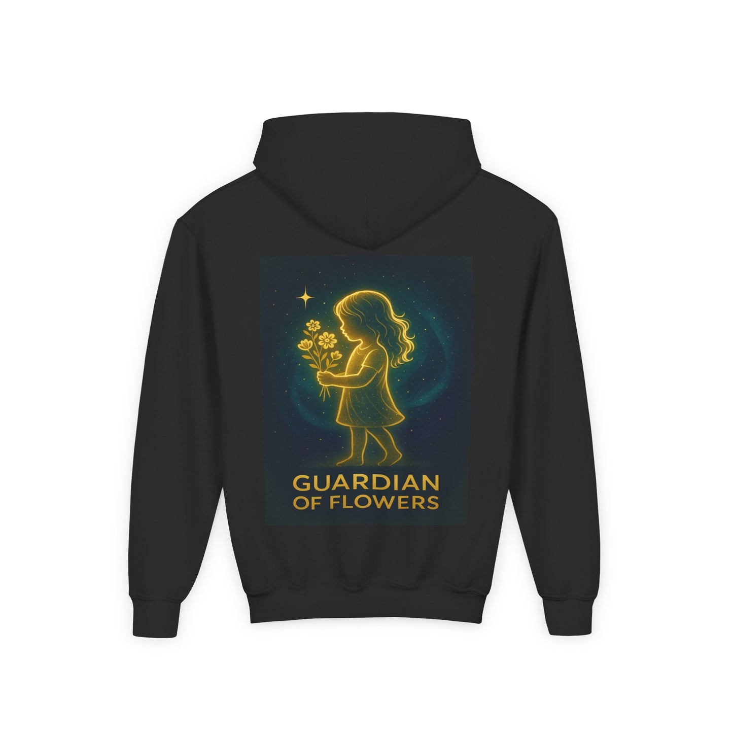 Youth Hoodie – "Guardian of Flowers" Glowgirl Floral Graphic