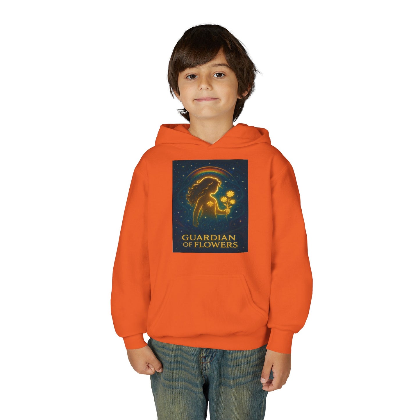 Youth Hoodie – "Guardian of Flowers" Glowgirl Floral Graphic