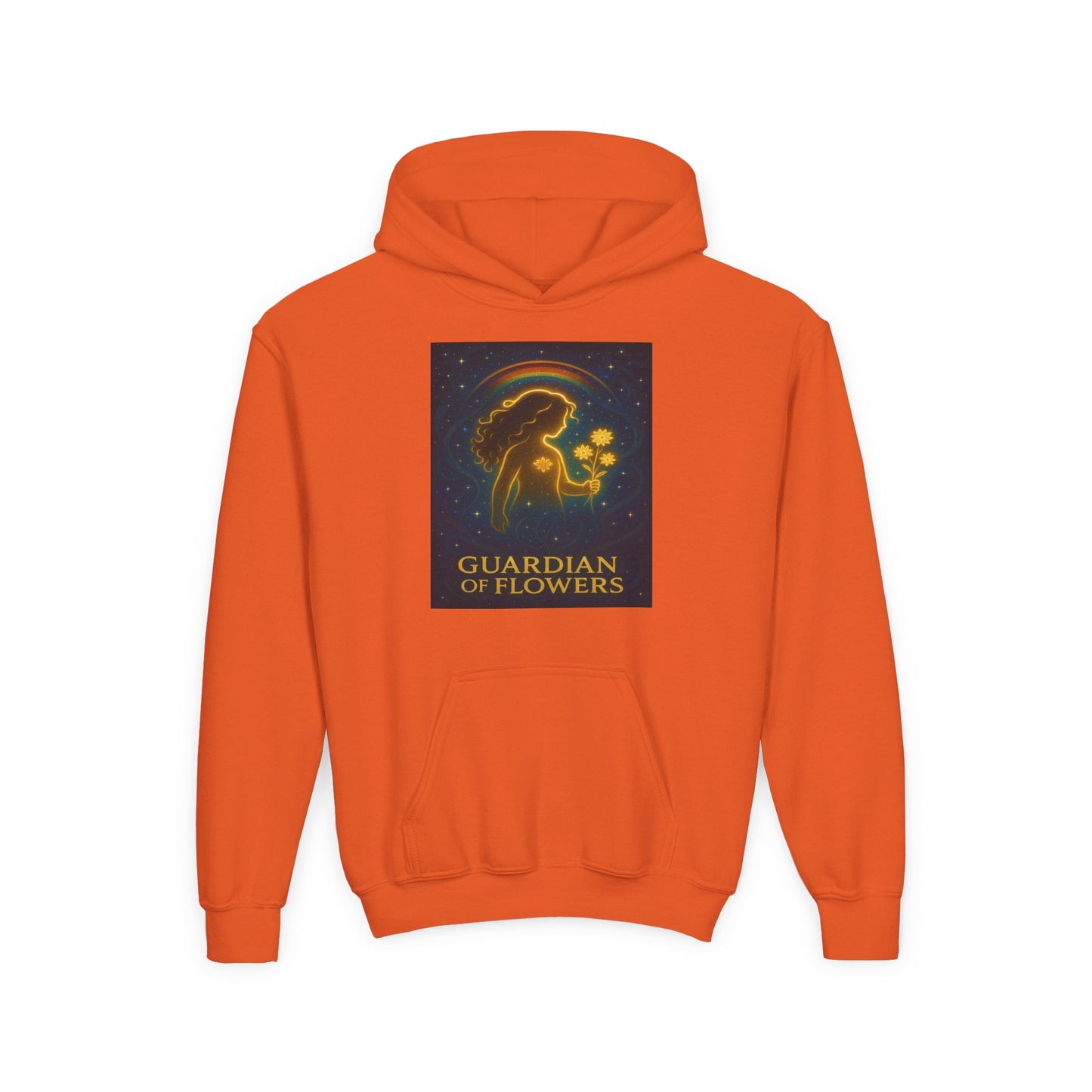 Youth Hoodie – "Guardian of Flowers" Glowgirl Floral Graphic