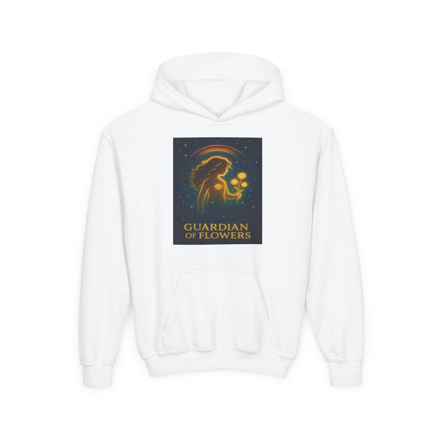 Youth Hoodie – "Guardian of Flowers" Glowgirl Floral Graphic