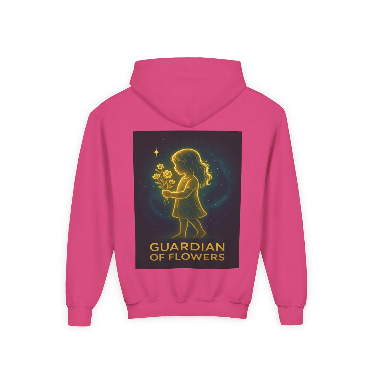 Youth Hoodie – "Guardian of Flowers" Glowgirl Floral Graphic