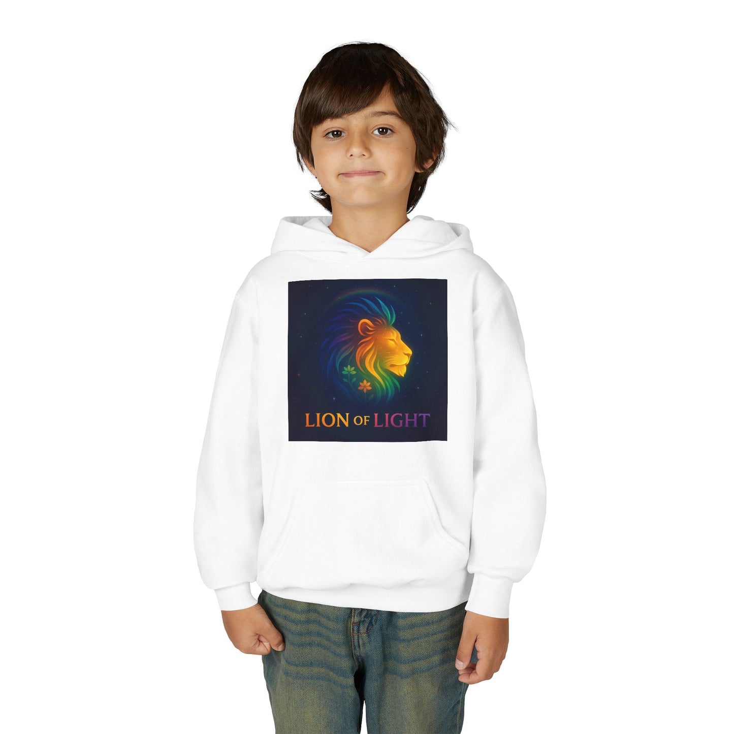 Youth Hooded Sweatshirt - Lion Of Light