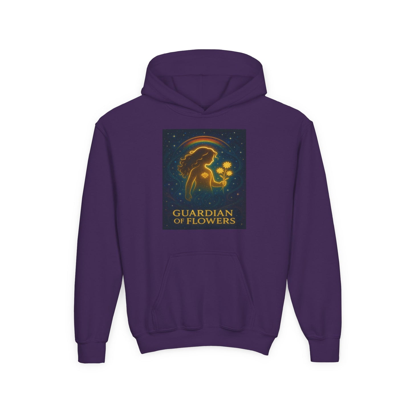 Youth Hoodie – "Guardian of Flowers" Glowgirl Floral Graphic