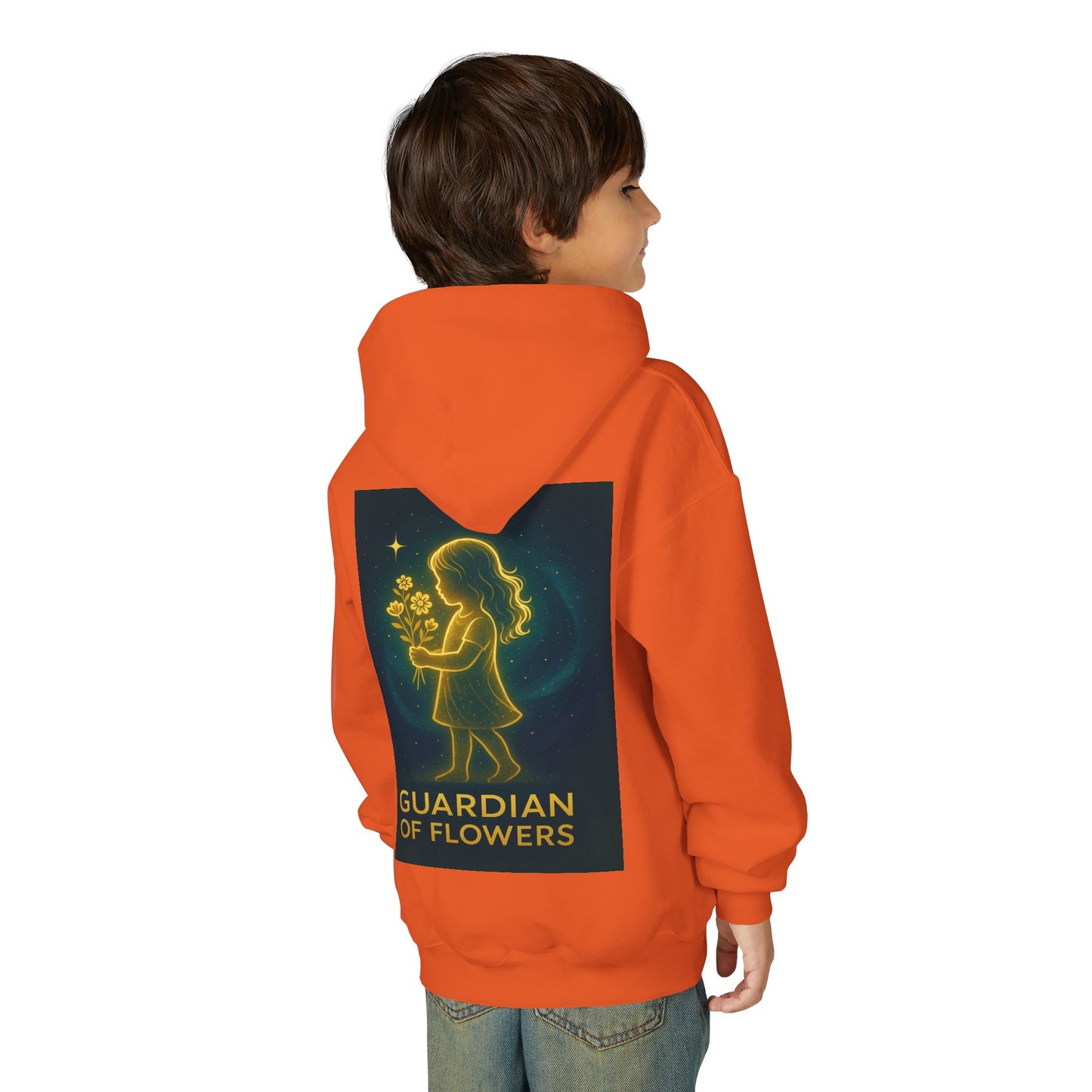 Youth Hoodie – "Guardian of Flowers" Glowgirl Floral Graphic