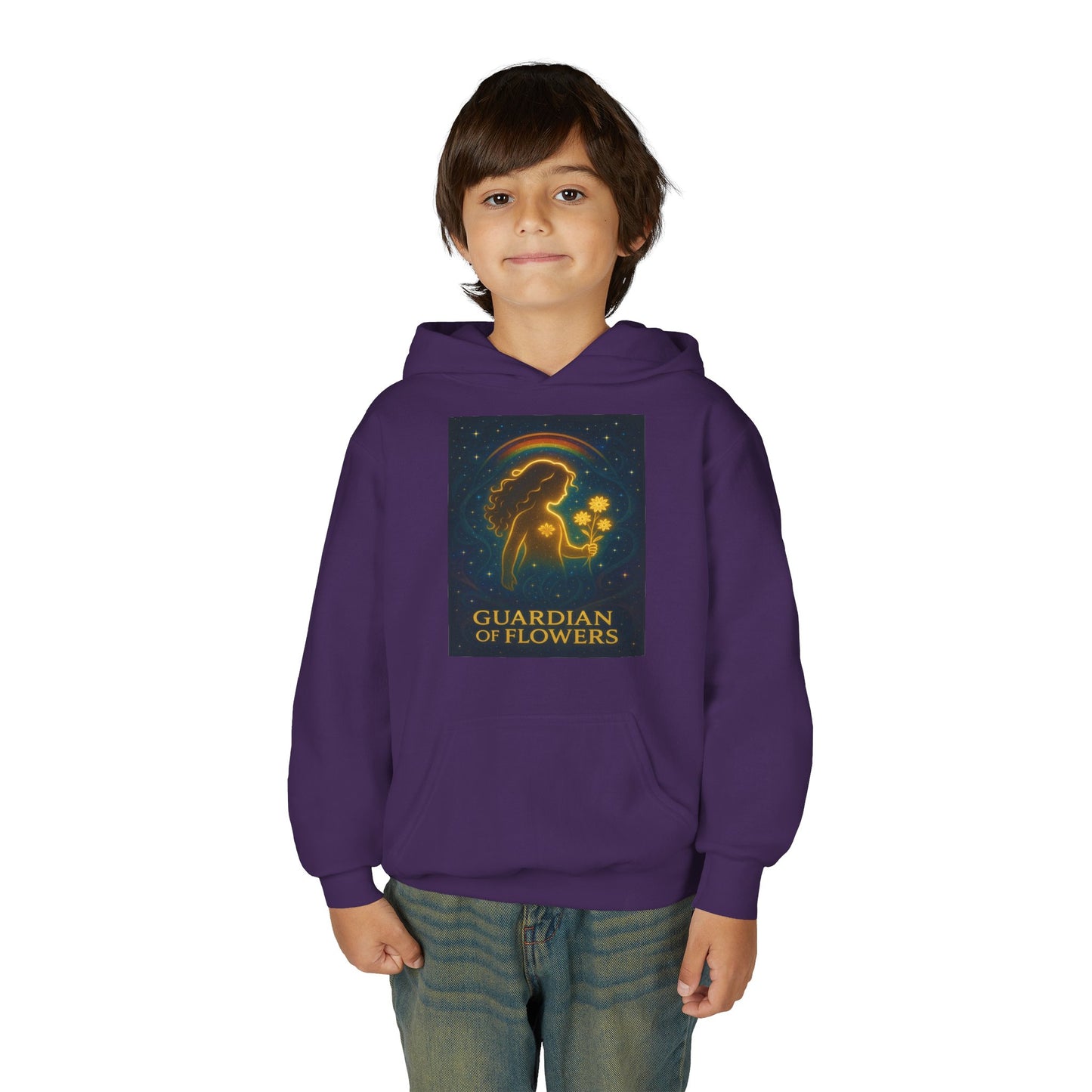 Youth Hoodie – "Guardian of Flowers" Glowgirl Floral Graphic