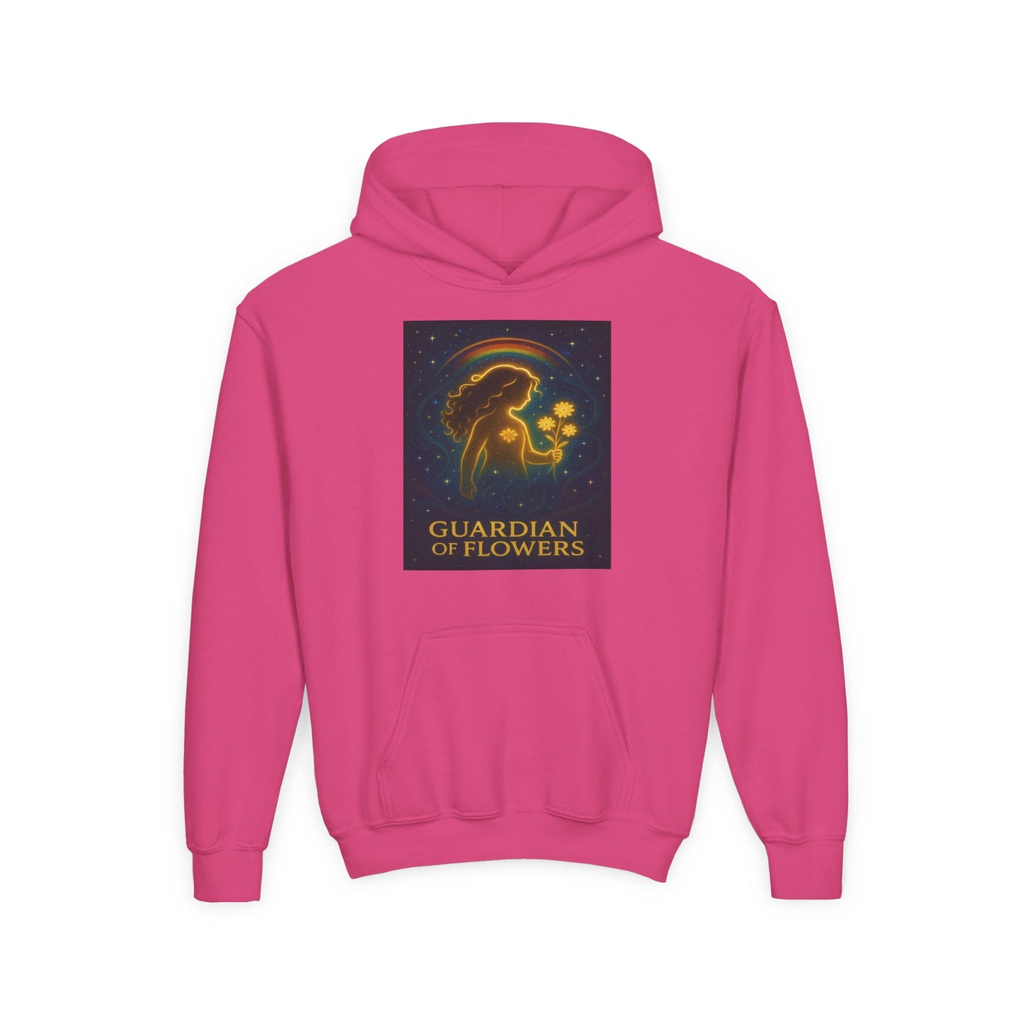 Youth Hoodie – "Guardian of Flowers" Glowgirl Floral Graphic