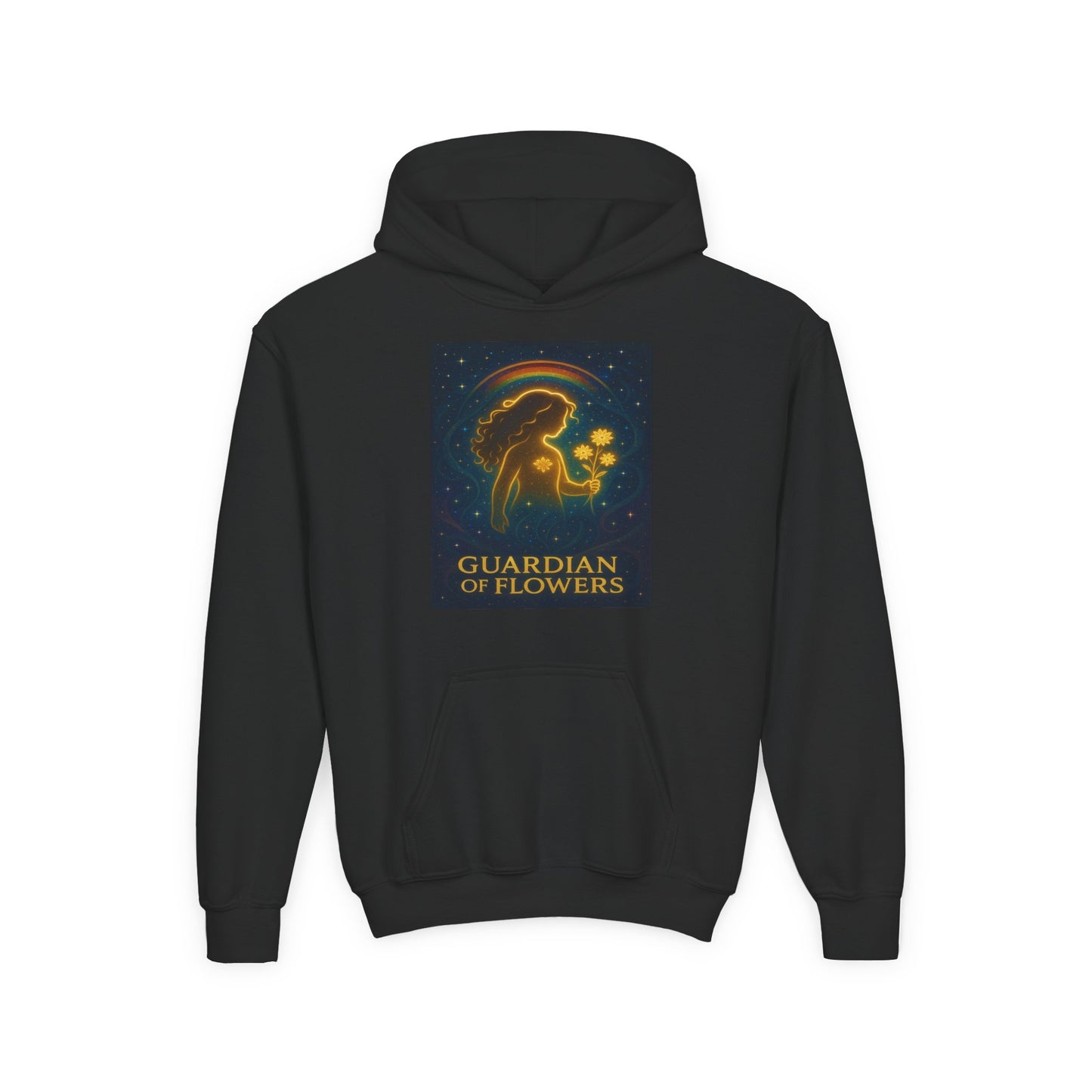 Youth Hoodie – "Guardian of Flowers" Glowgirl Floral Graphic