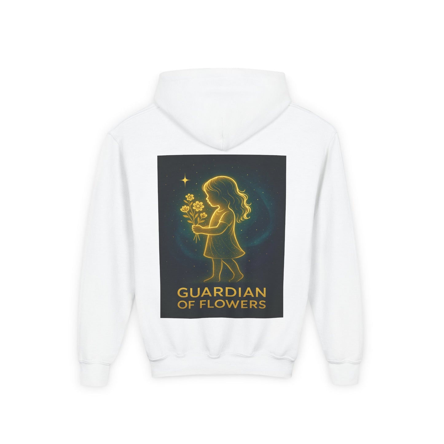 Youth Hoodie – "Guardian of Flowers" Glowgirl Floral Graphic