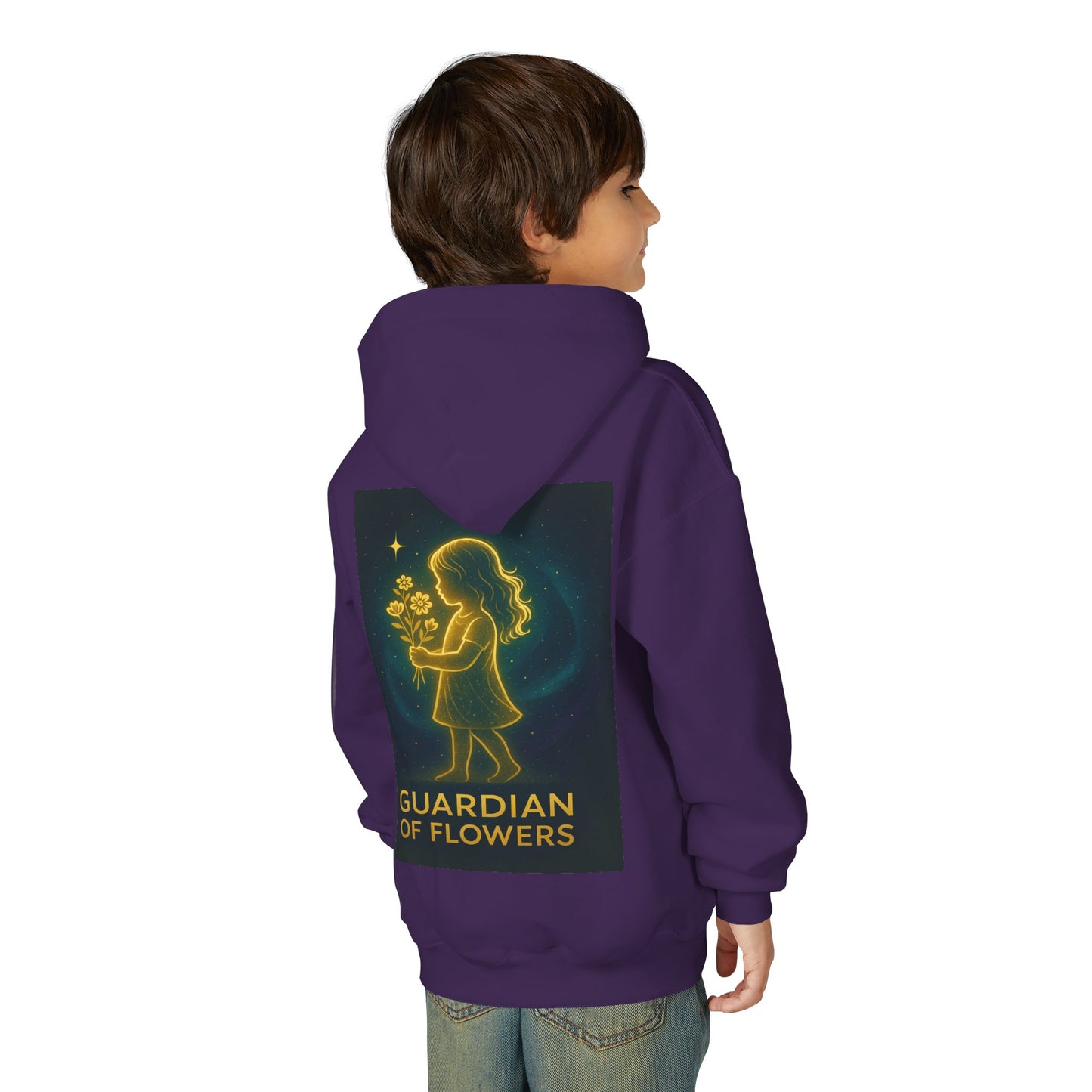 Youth Hoodie – "Guardian of Flowers" Glowgirl Floral Graphic