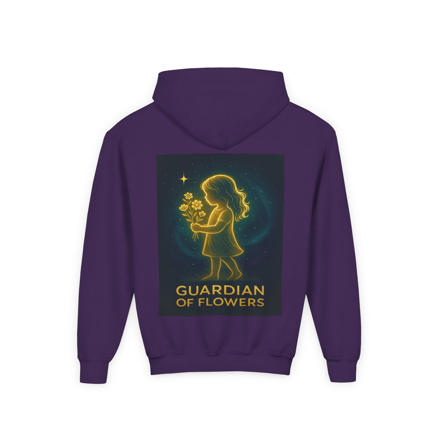 Youth Hoodie – "Guardian of Flowers" Glowgirl Floral Graphic